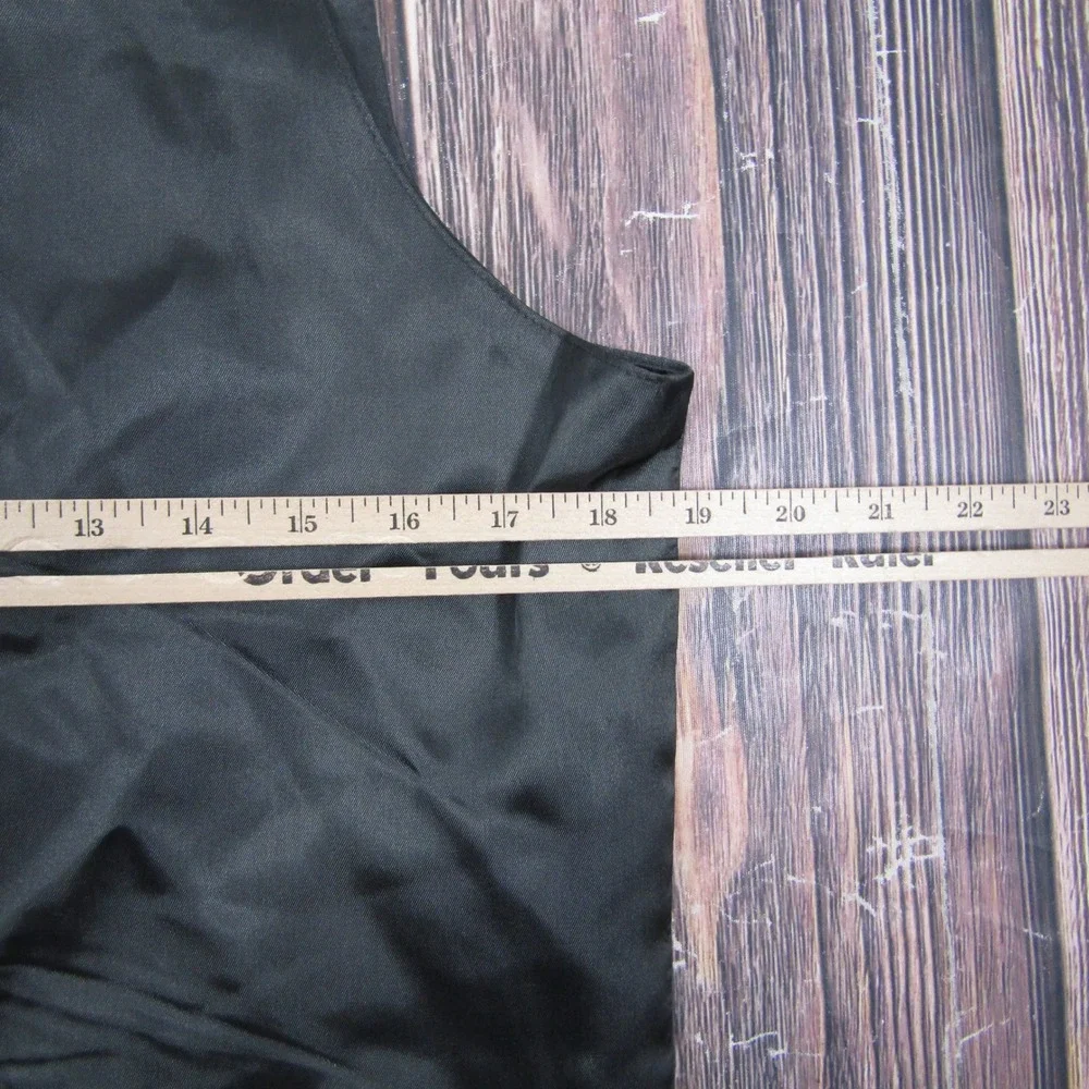 Pinstripe Suit Vest Mens Medium Charcoal Grey Black Formal Waistcoat Wedding